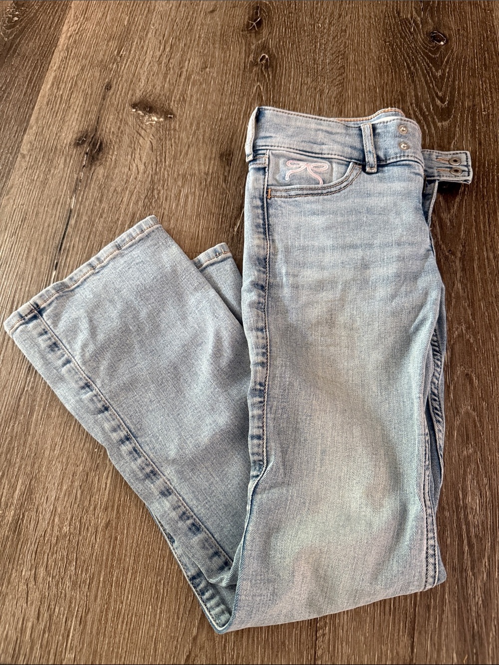 abercrombie kids Light Blue Girls' Slim Jeans w/ bow
